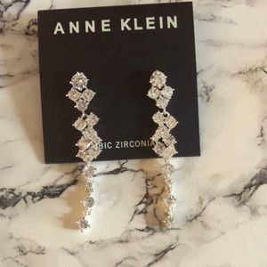 Anne Klein cubic zirconia dangle earrings